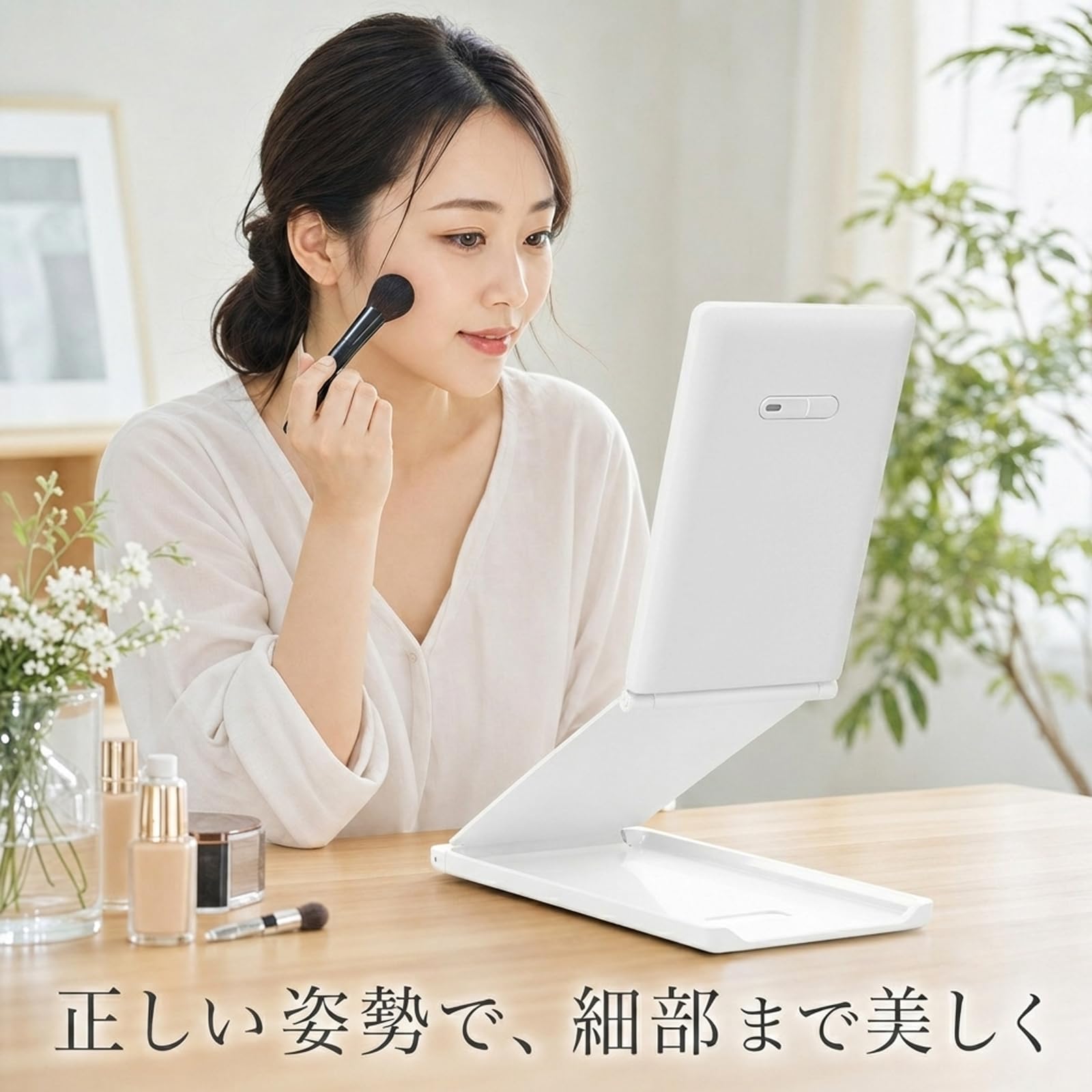 Amazon.co.jp: ABILITYCAT 【2026新登場】 LED女優ミラー 折りたたみ式